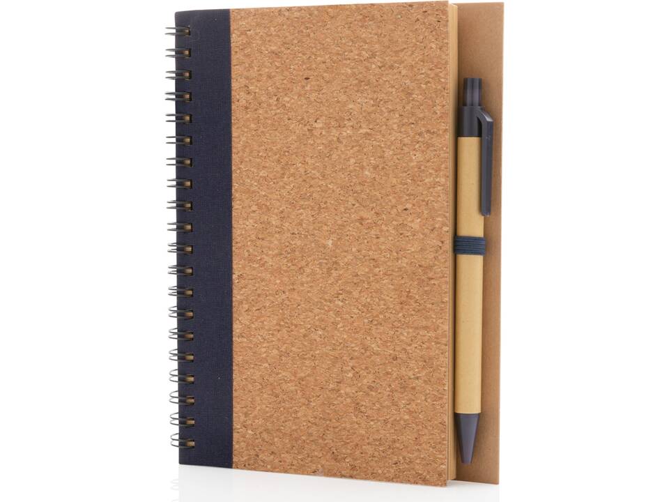 Kurk spiraal notitieboek met pen 15