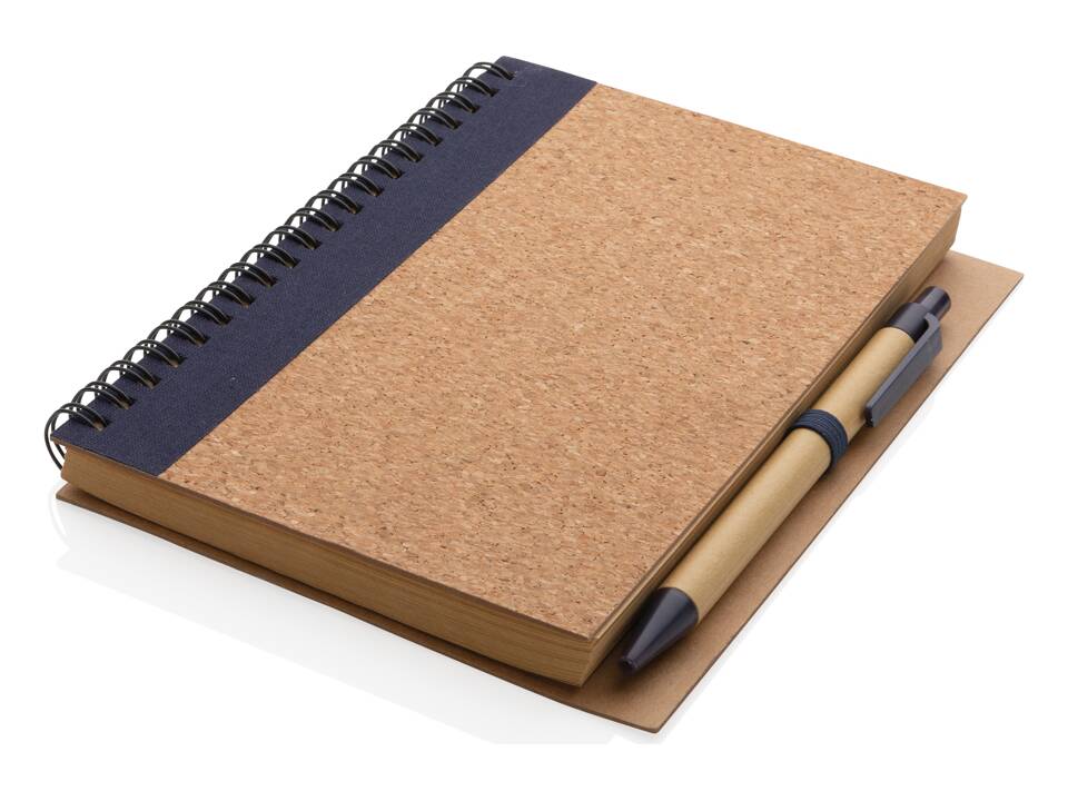Kurk spiraal notitieboek met pen 16