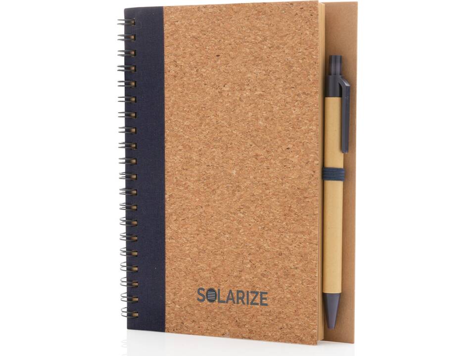 Kurk spiraal notitieboek met pen 20