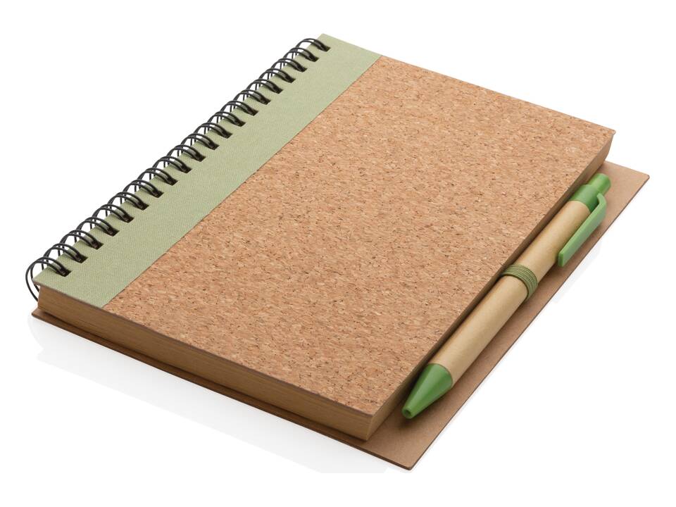 Kurk spiraal notitieboek met pen 22