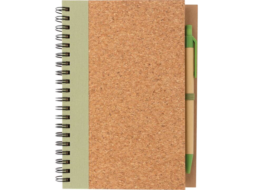 Kurk spiraal notitieboek met pen 23