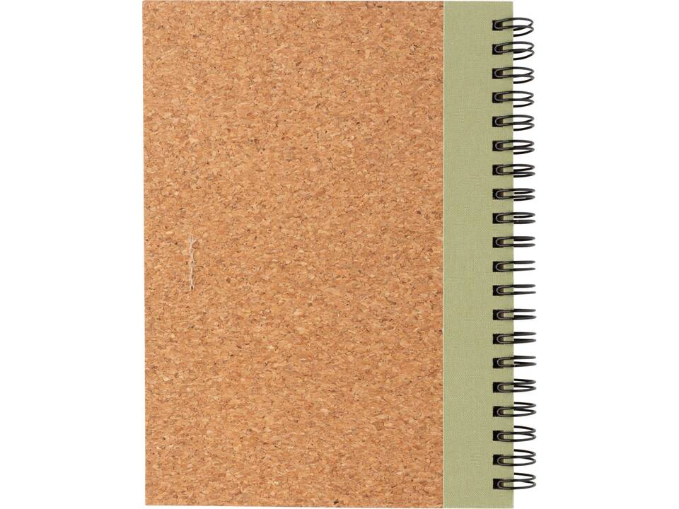 Kurk spiraal notitieboek met pen 24