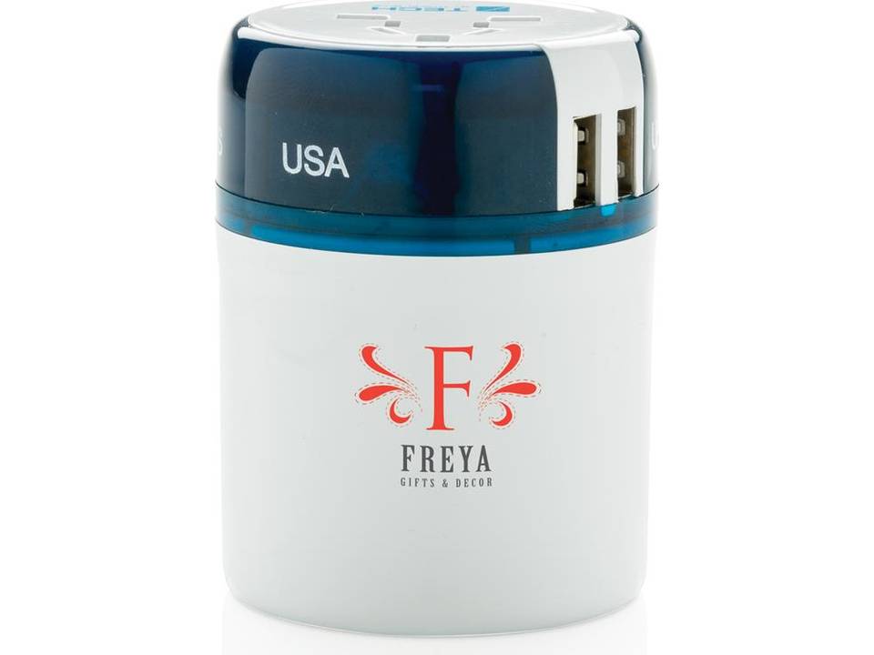 Travel Blue world travel adapter met 2 usb poorten 5
