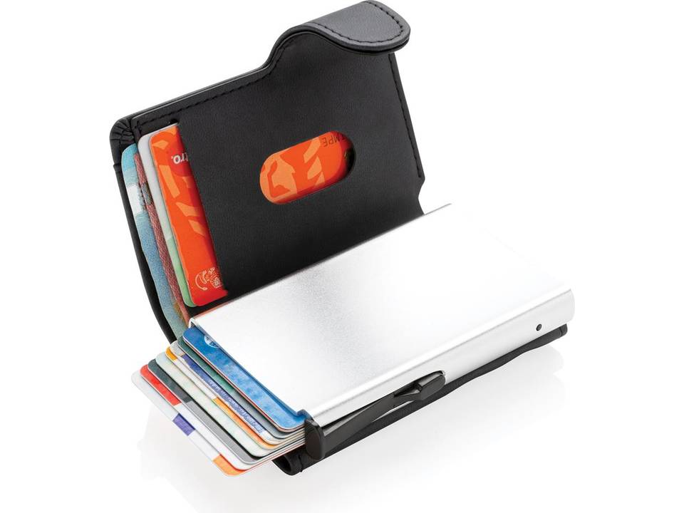 Standaard aluminium RFID kaarthouder met PU portemonnee 2