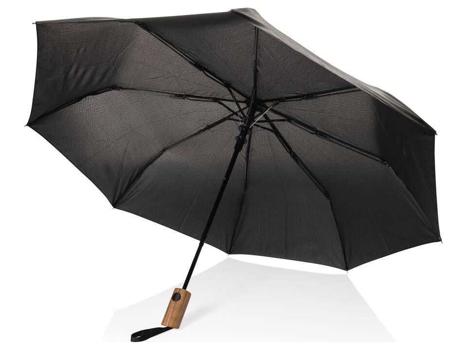 Kaycey 21" AWARE™ RPET Acaciahouten mini auto open paraplu 2