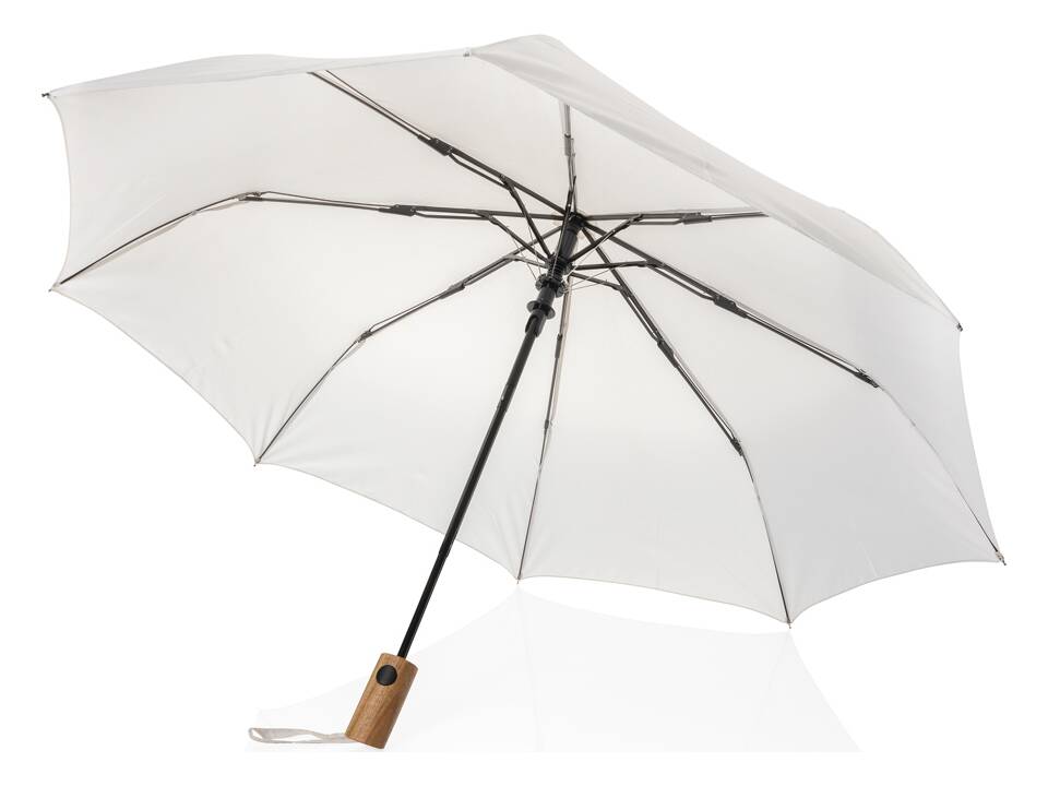 Kaycey 21" AWARE™ RPET Acaciahouten mini auto open paraplu 11