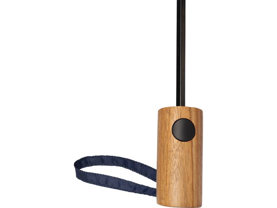 Kaycey 21" AWARE™ RPET Acaciahouten mini auto open paraplu 23