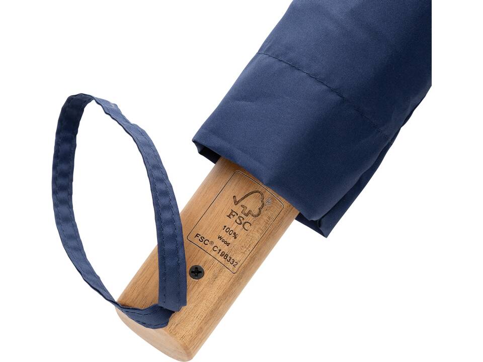 Kaycey 21" AWARE™ RPET Acaciahouten mini auto open paraplu 24