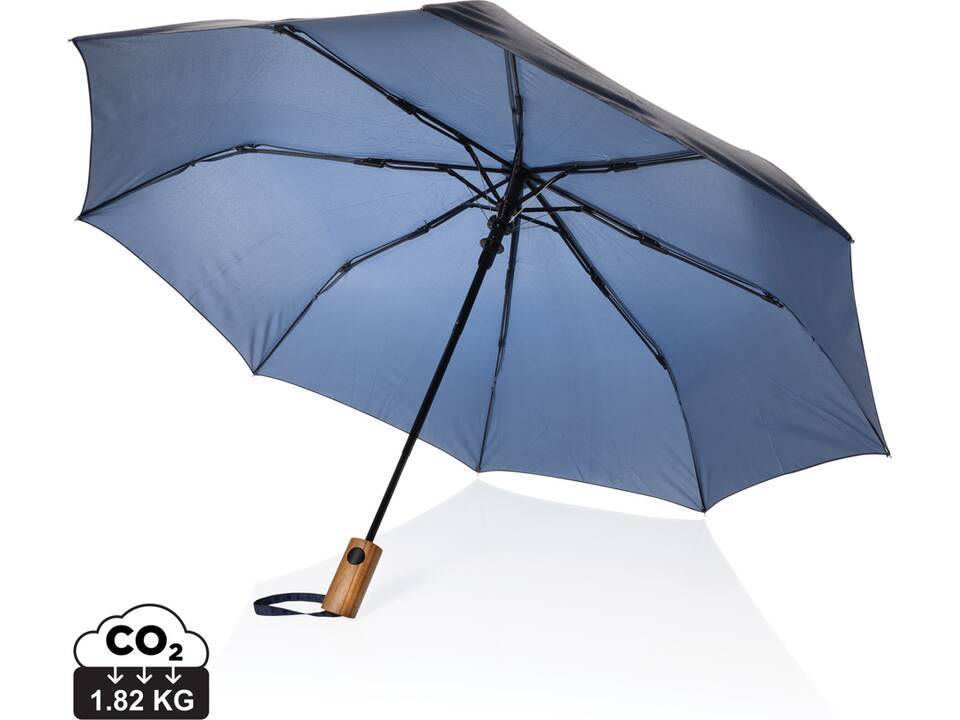 Kaycey 21" AWARE™ RPET Acaciahouten mini auto open paraplu 19