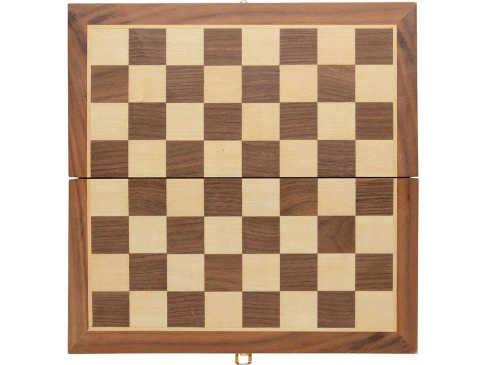 Luxe houten opvouwbare schaakset 4