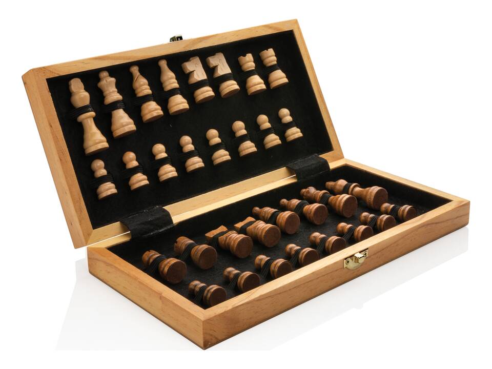 FSC® Luxe houten opvouwbaar schaakspel 1
