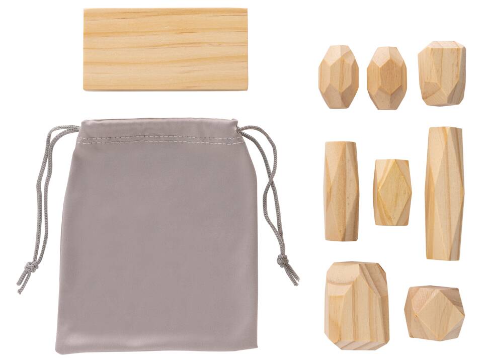 Ukiyo Crios houten balanceerstenen in zakje 3