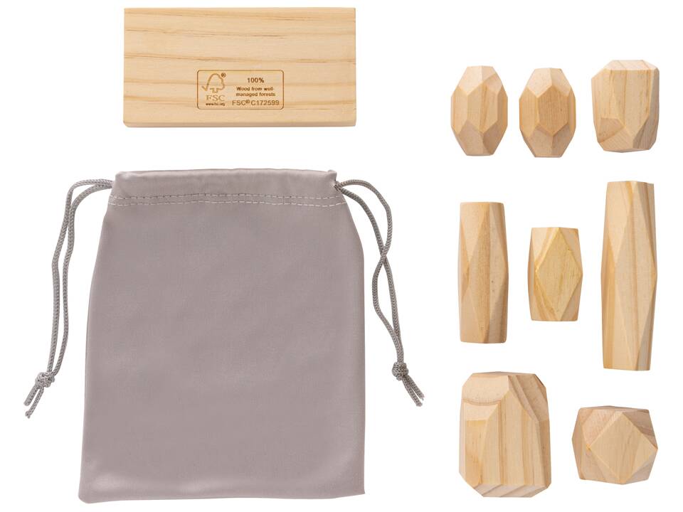 Ukiyo Crios houten balanceerstenen in zakje 4