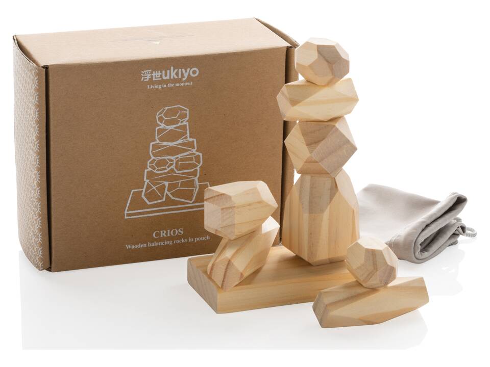 Ukiyo Crios houten balanceerstenen in zakje 6
