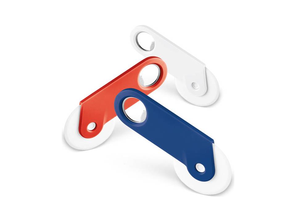 Pizza cutter met flessenopener