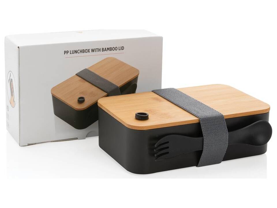 Lunchbox met bamboe deksel en spork 6