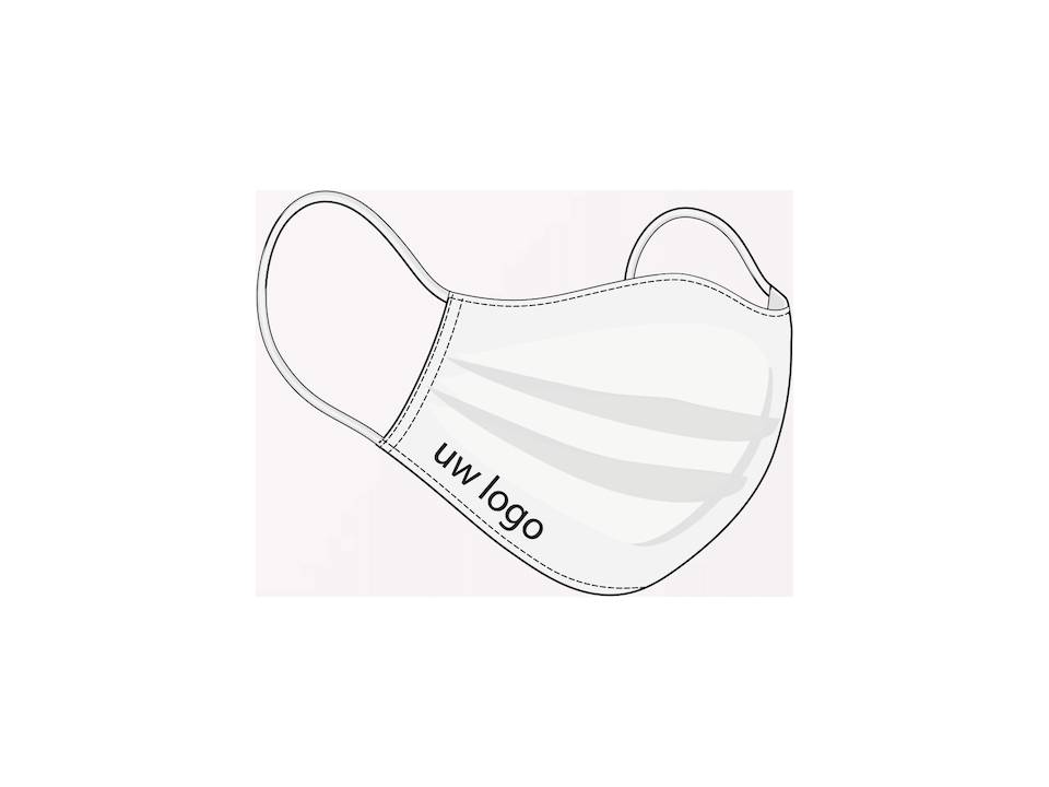 Premium Mondmasker uit katoen 2 lagen + opening voor filter &  bedrukt met je logo 3
