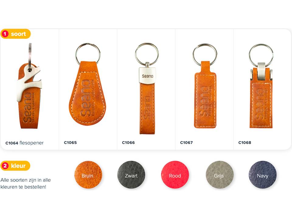 PU leer sleutelhangers 4YOU - maatwerk 1