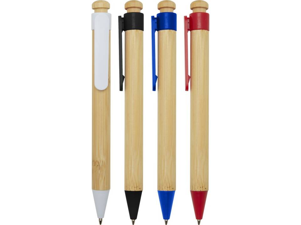 Rattan balpen van bamboe en gerecycled plastic (zwarte inkt)