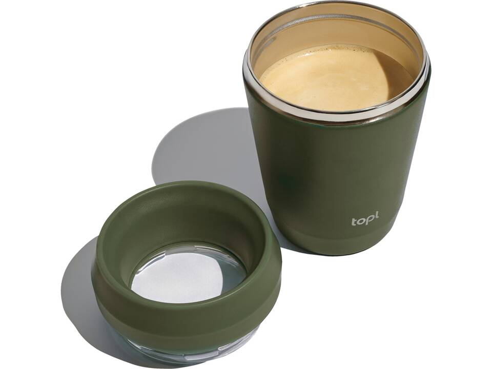 Topl Recycled Staal To Go beker gepatenteerd 360 Lid 235ml 16