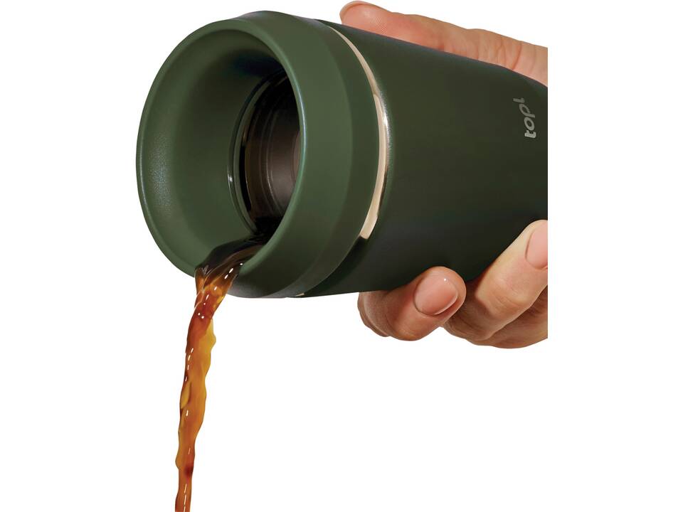 Topl Recycled Staal To Go beker gepatenteerd 360 Lid 235ml 17