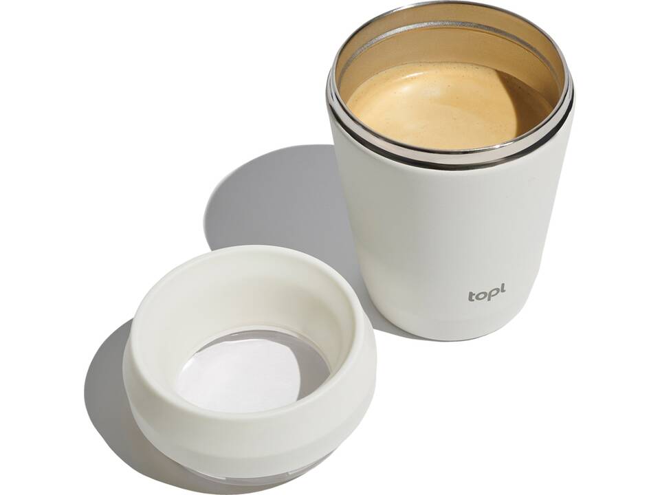 Topl Recycled Staal To Go beker gepatenteerd 360 Lid 235ml 22