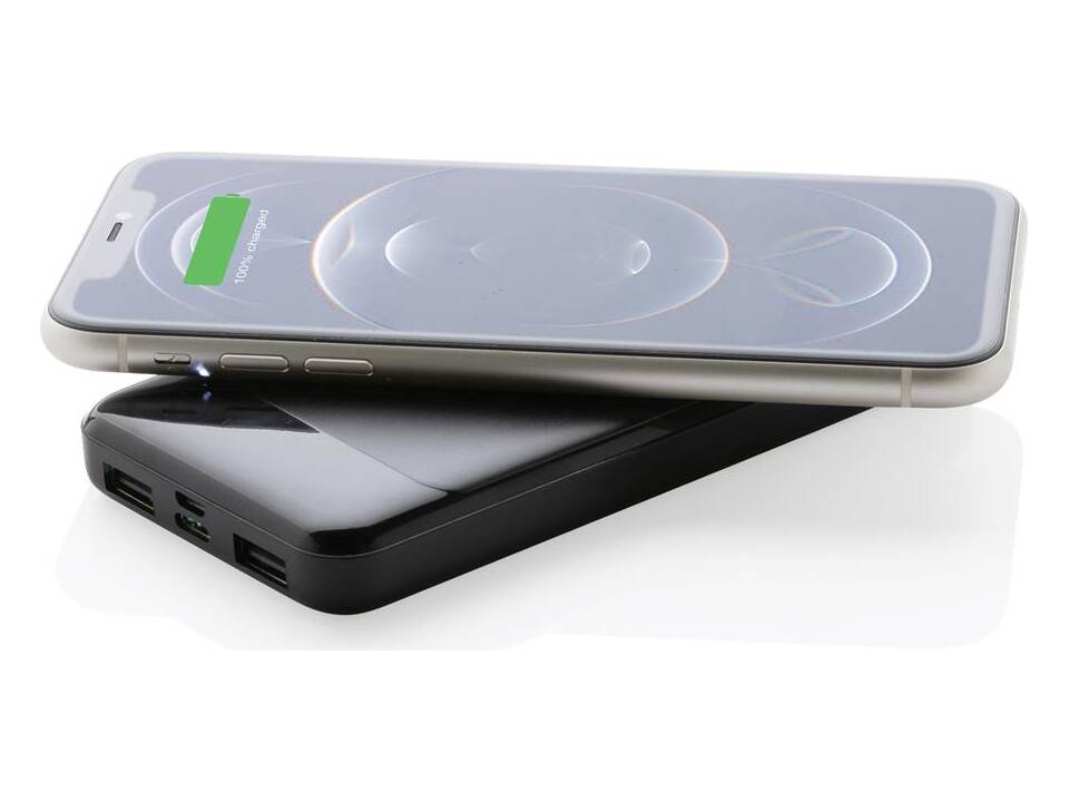 RCS standaard recycled powerbank met draadloze oplader - 8.000 mAh 14