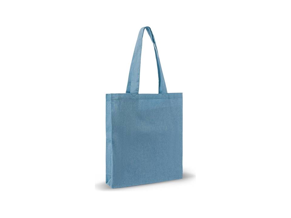 Recycled Katoen Schoudertas 38 x 42 x 10 cm-blauw