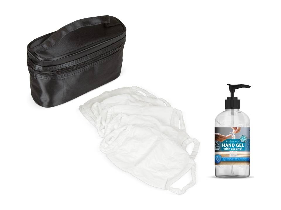 Reinigingsset met 5 mondmaskers en 500 ml handgel 1
