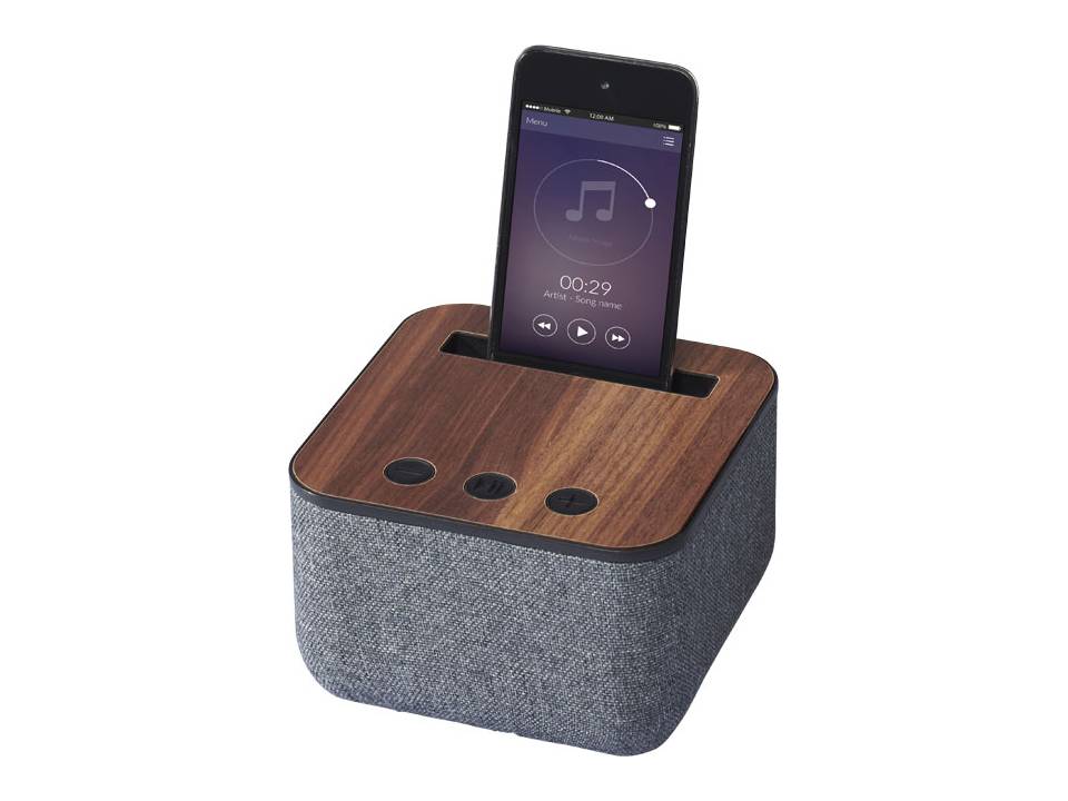 Shae stoffen en houten Bluetooth luidspreker bedrukken