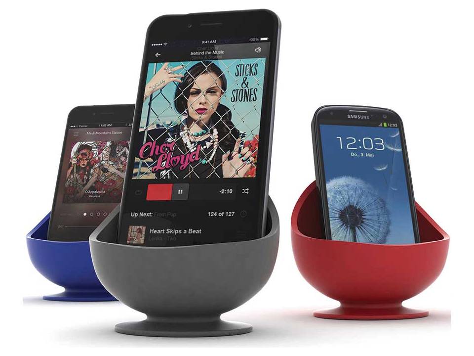 Smartphone telefoonhouder met versterker