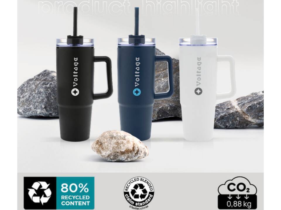 Tana RCS gerecyclede plastic tumbler met handvat 900 ml