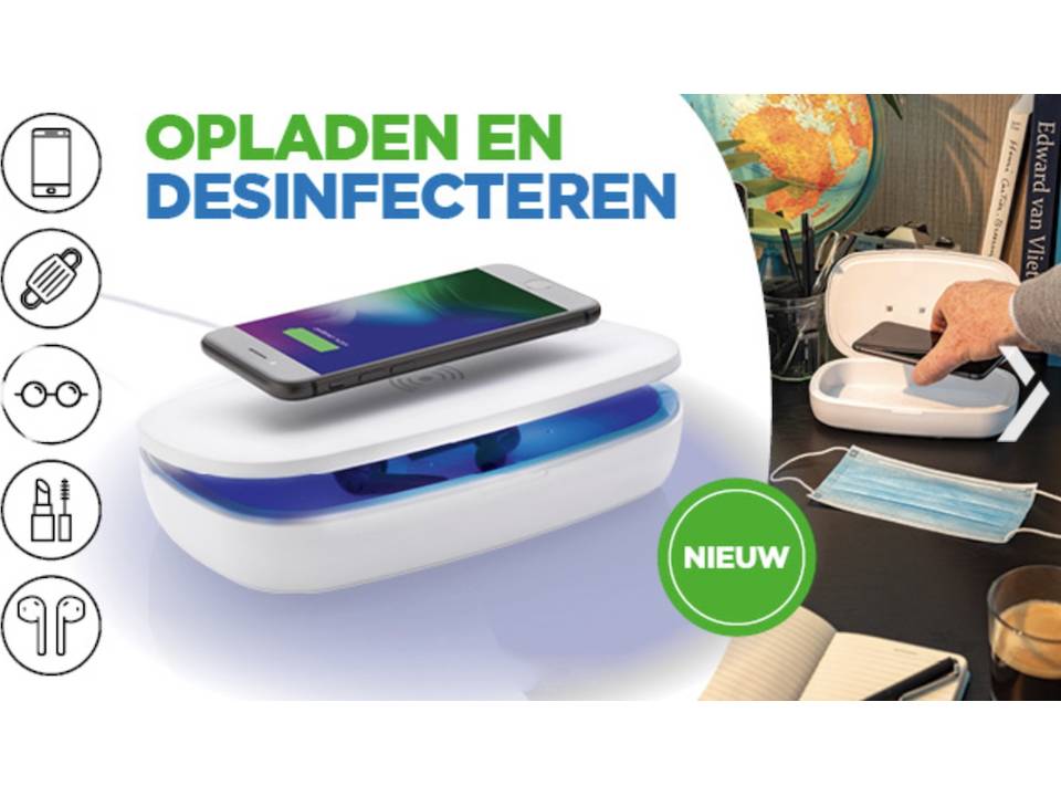UV-C sterilisator draadloze oplader - desinfecteert voor 99,9% - 5W 1
