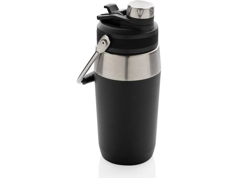 Vacuüm roestvrijstalen fles met duo-functie deksel 500ml-zwart