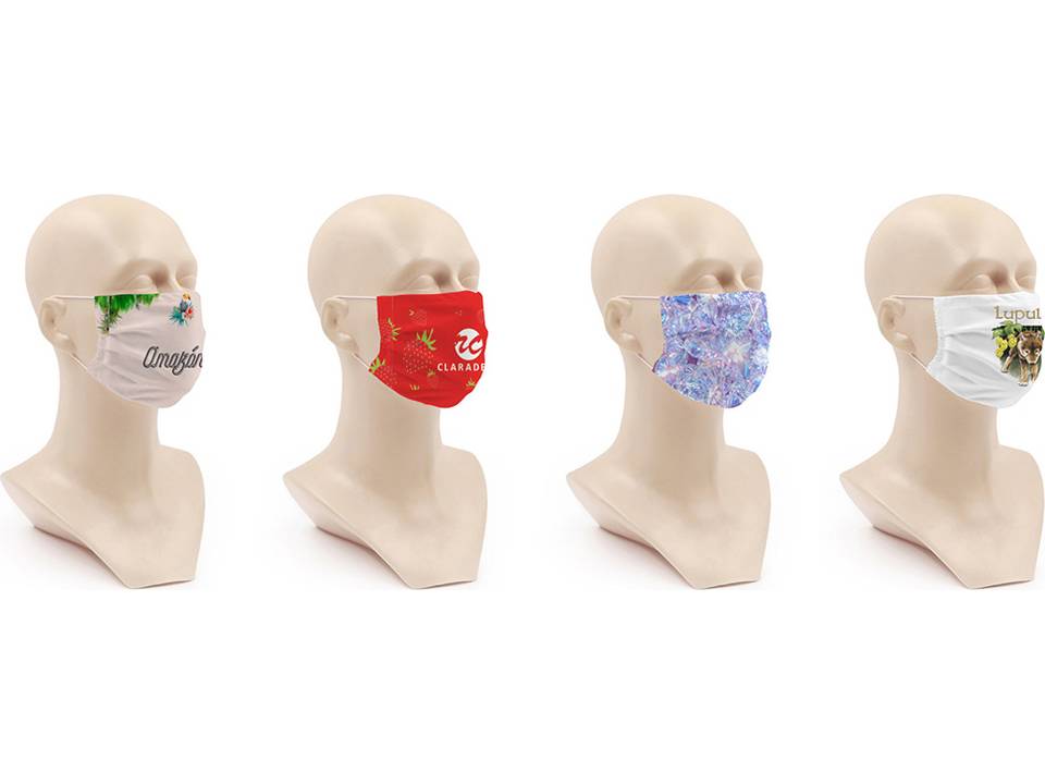 Wasbaar stoffen mondmasker met bedrukking naar keuze 34