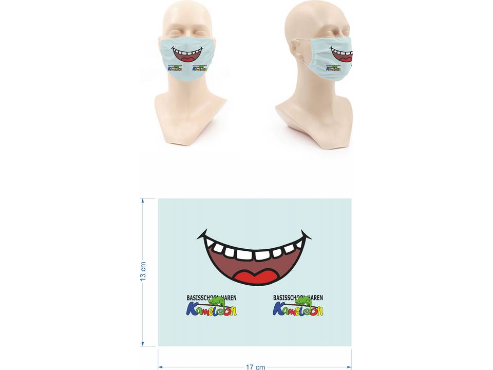Wasbaar stoffen mondmasker met bedrukking voor kinderen 2