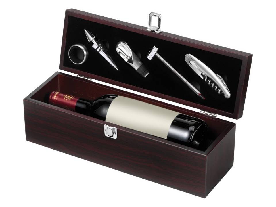 hypotheek Meyella slang Wijnkist met 5 wijn accessoires - Pasco Gifts