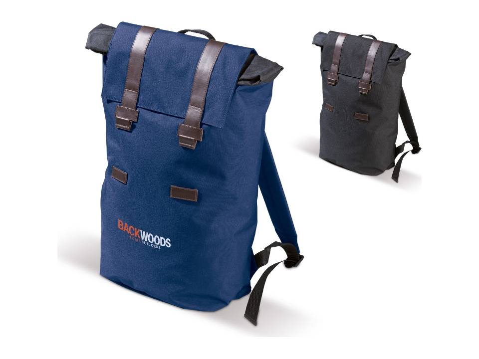 Rugzak met kunstlederen details