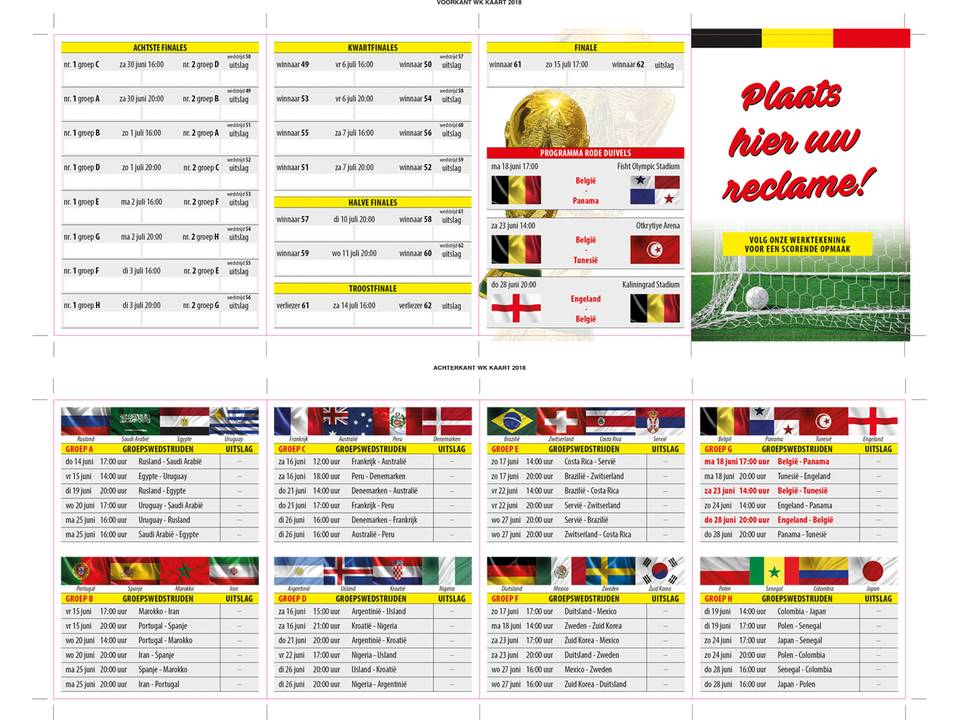 WK Speelschema folder 2