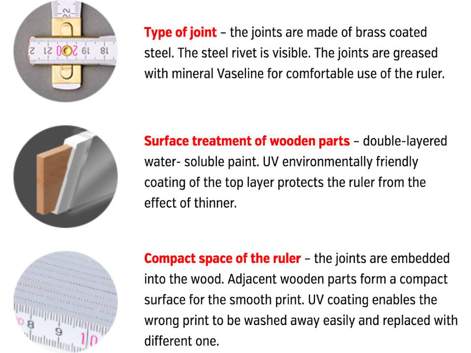 Houten duimstok vouwmeters Classic - 2 meter 4