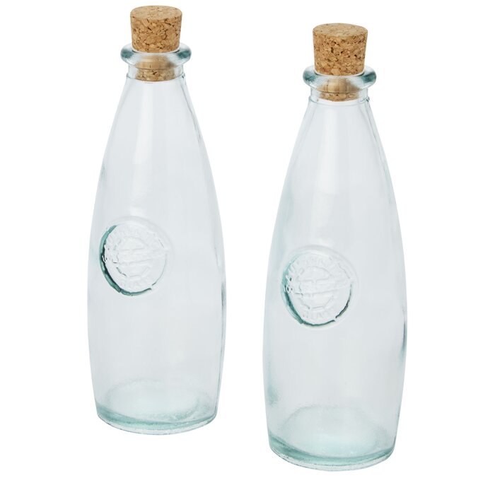 Tweedelige olie en azijnset gerecycled glas - 300 ml