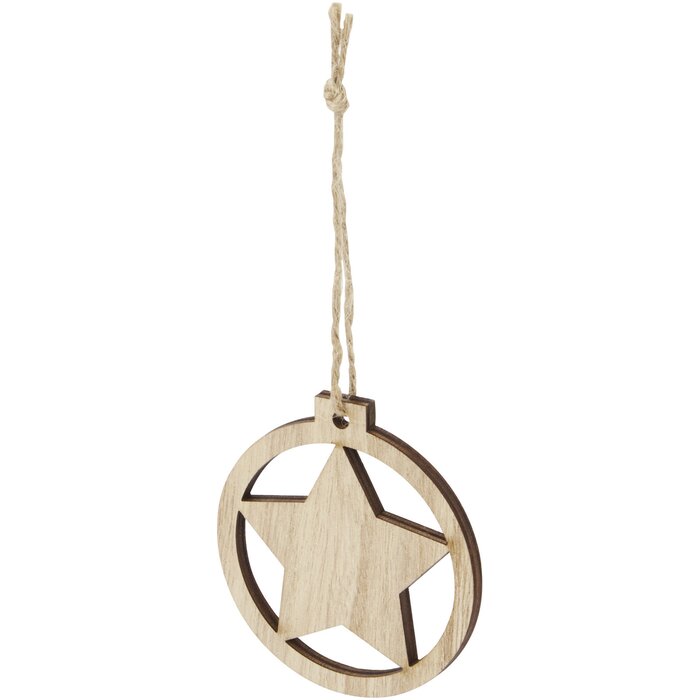 Natall houten kerstster ornament