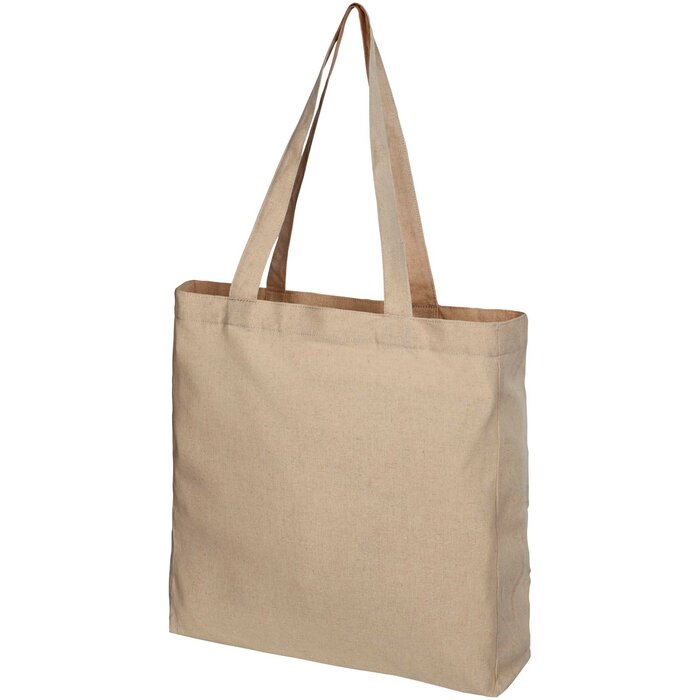 Gerecycled katoenen draagtas met inzetstuk 38x8,5x41cm