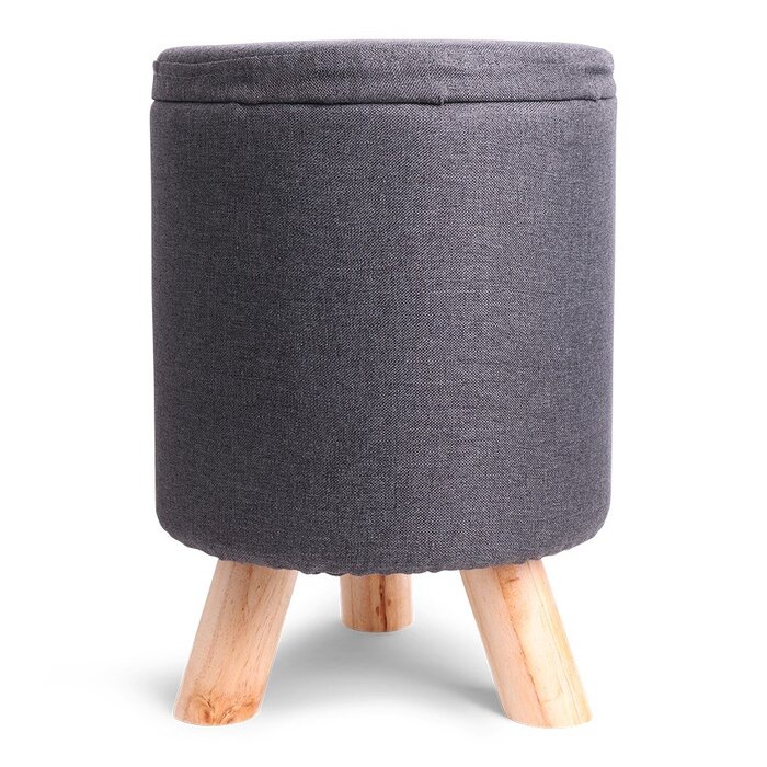 24266 – SENZA Storage Decoration Pouffe Dark Grey