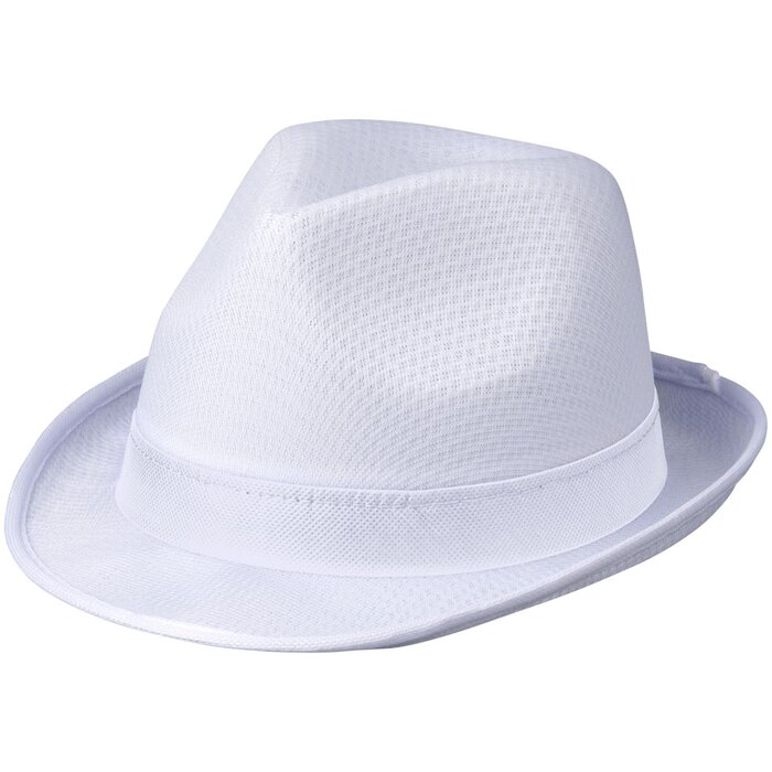 Witte Trilby hoed met gekleurd lint naar keuze