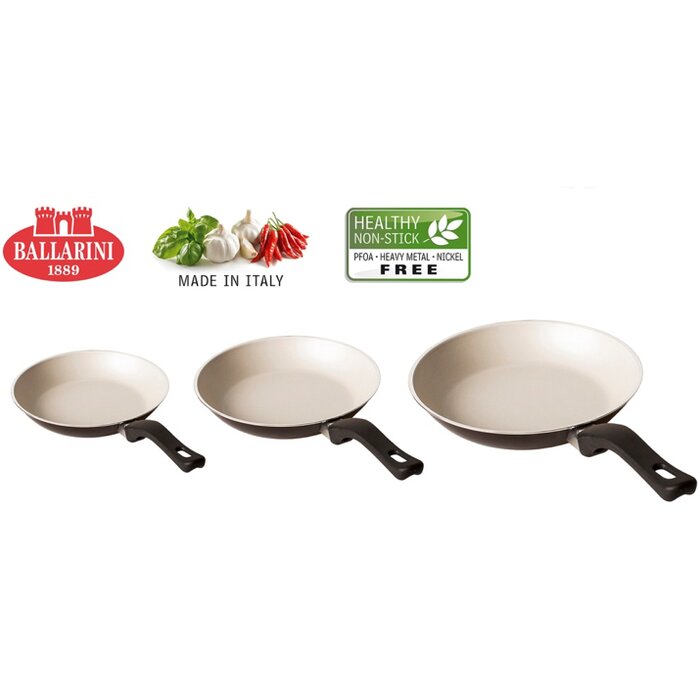 Ballarini Crème set Koekenpannen 20, 24 en 28 cm