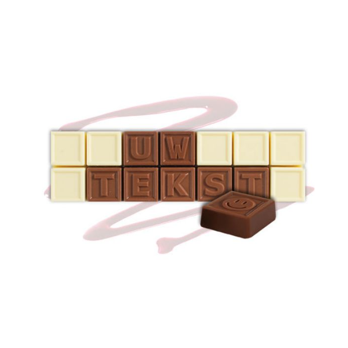 Chocotelegram 14 chocolade letters - eigen tekst