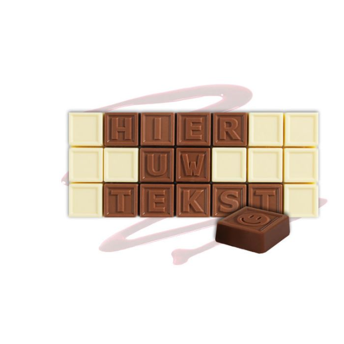 Chocotelegram 21 chocolade letters - eigen tekst