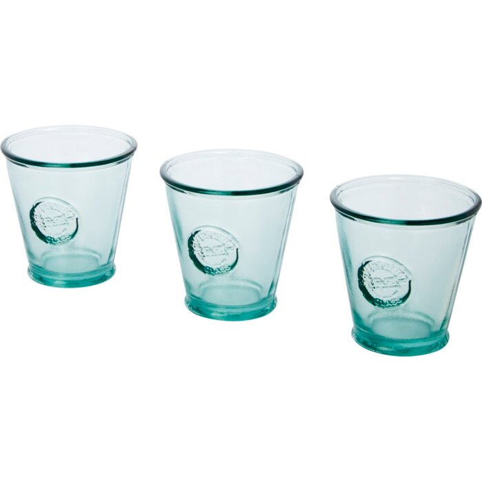 Driedelige waterglazen set van gerecycled glas - 250 ml