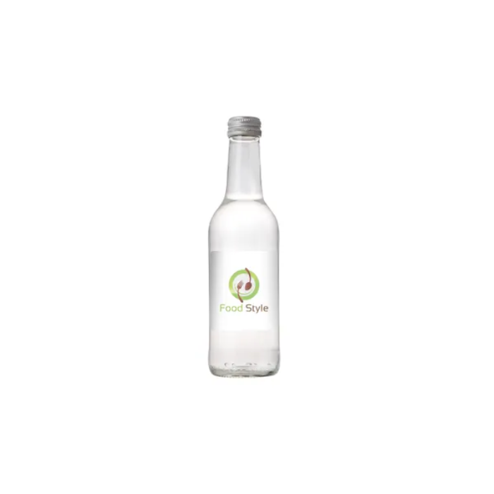 Glazen fles met 330 ml bronwater